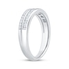 Thumbnail Image 2 of Now + Forever Baguette & Round-Cut Diamond Two-Row Anniversary Ring 3/8 ct tw 10K White Gold