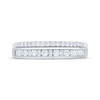 Thumbnail Image 3 of Now + Forever Baguette & Round-Cut Diamond Two-Row Anniversary Ring 3/8 ct tw 10K White Gold