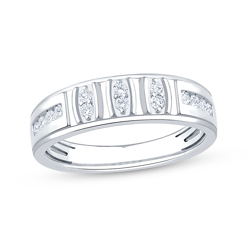 Main Image 1 of Now + Forever Men's Diamond Wedding Band 1/3 ct tw 10K White Gold