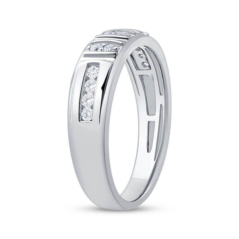 Main Image 2 of Now + Forever Men's Diamond Wedding Band 1/3 ct tw 10K White Gold