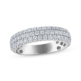 Now + Forever Lab-Grown Diamond Three-Row Anniversary Ring 1 ct tw 10K White Gold