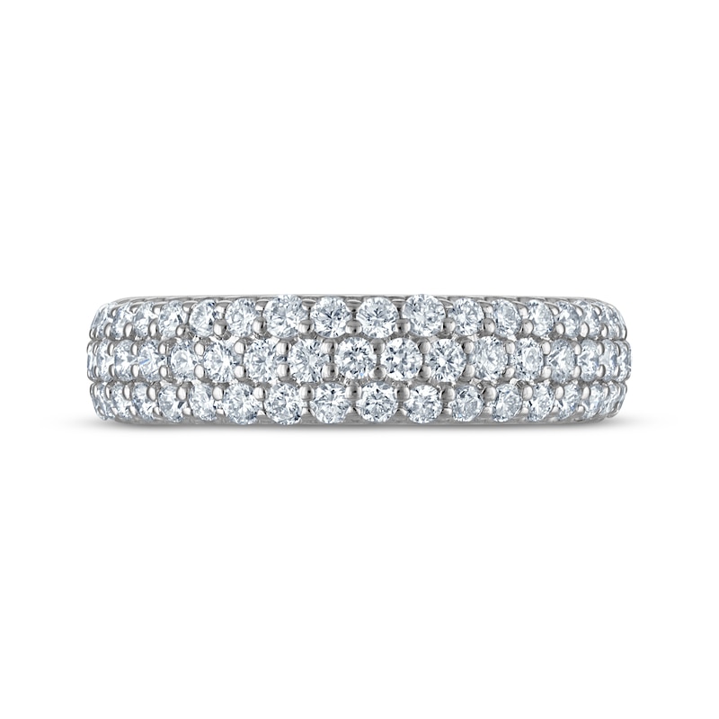Main Image 3 of Now + Forever Lab-Grown Diamond Three-Row Anniversary Ring 1 ct tw 10K White Gold