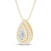Thumbnail Image 2 of KAY Lab-Grown Diamonds Pear-Shaped Halo Necklace 1 ct tw 10K Yellow Gold 18"