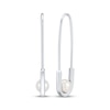 Thumbnail Image 1 of Cultured Pearl Safety Pin Drop Earrings Sterling Silver