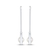 Thumbnail Image 2 of Cultured Pearl Safety Pin Drop Earrings Sterling Silver