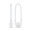 Thumbnail Image 3 of Cultured Pearl Safety Pin Drop Earrings Sterling Silver