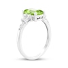 Thumbnail Image 2 of Emerald-Cut Peridot & White Lab-Created Sapphire Ring Sterling Silver