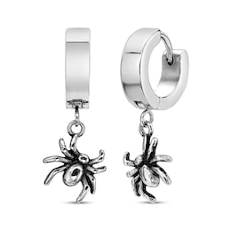 Men's Spider Dangle Hoop Earrings Stainless Steel