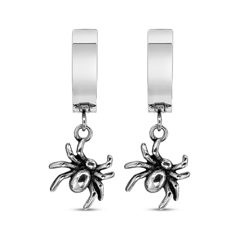 Main Image 2 of Men's Spider Dangle Hoop Earrings Stainless Steel