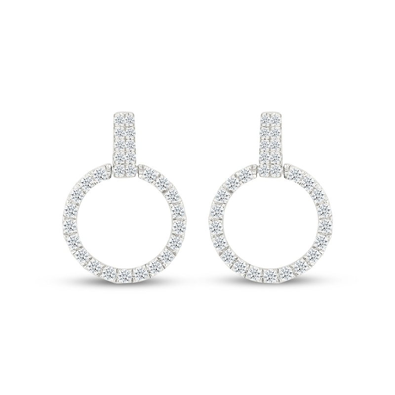 Main Image 2 of Diamond Doorknocker Earrings 1/4 ct tw 10K White Gold