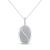 Thumbnail Image 1 of Diamond Oval Locket Necklace 1/10 ct tw Sterling Silver 18"