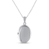 Thumbnail Image 3 of Diamond Oval Locket Necklace 1/10 ct tw Sterling Silver 18"