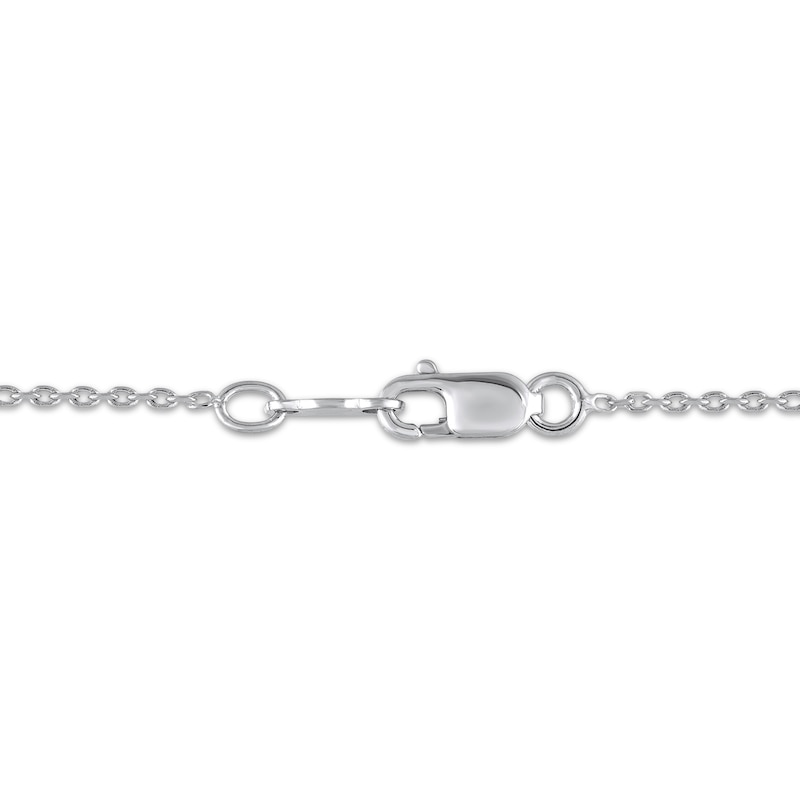 Main Image 4 of Diamond Oval Locket Necklace 1/10 ct tw Sterling Silver 18"