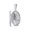 Thumbnail Image 5 of Diamond Oval Locket Necklace 1/10 ct tw Sterling Silver 18"