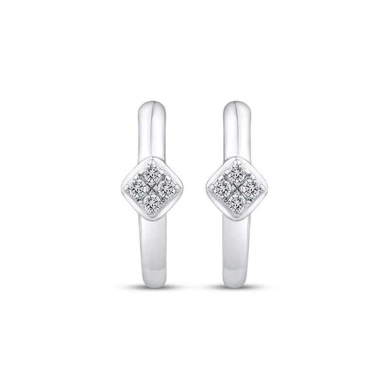 Main Image 2 of Diamond Huggie Hoop Earrings 1/20 ct tw Sterling Silver