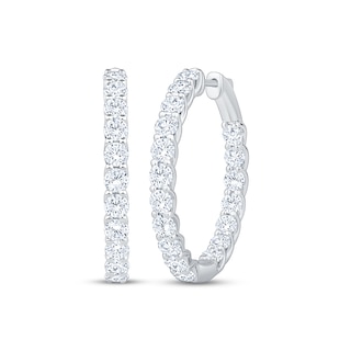 KAY Lab-Grown Diamonds Inside-Out Hoop Earrings 5 ct tw 10K White Gold