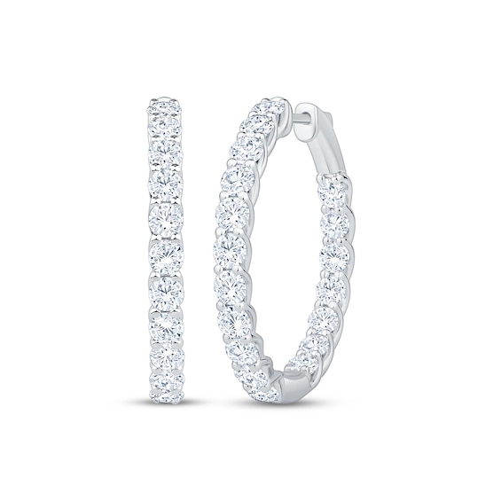 KAY Lab-Grown Diamonds Inside-Out Hoop Earrings 5 ct tw 10K White Gold