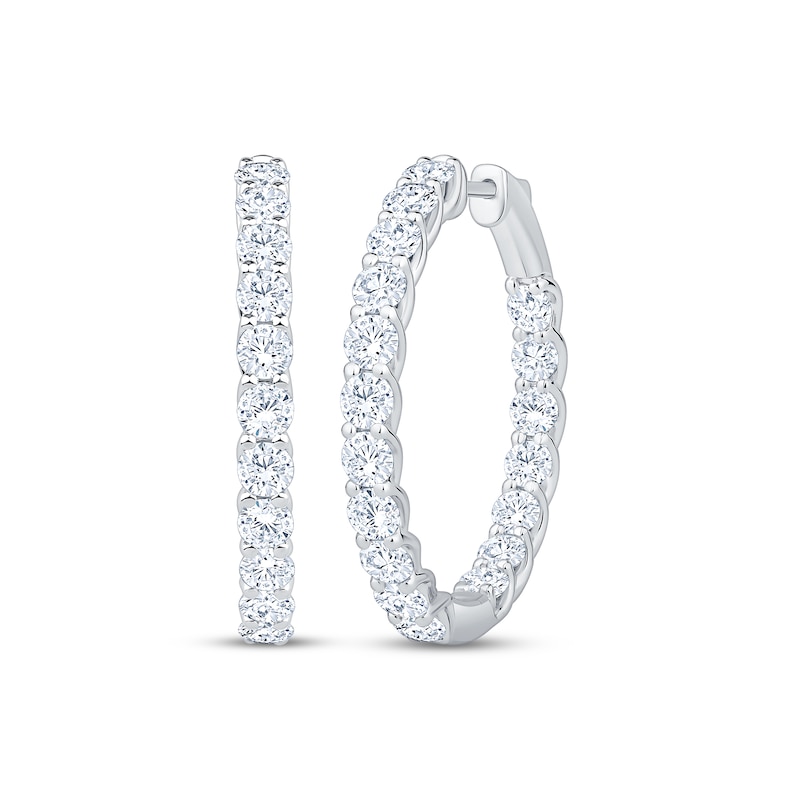 Main Image 1 of KAY Lab-Grown Diamonds Inside-Out Hoop Earrings 5 ct tw 10K White Gold