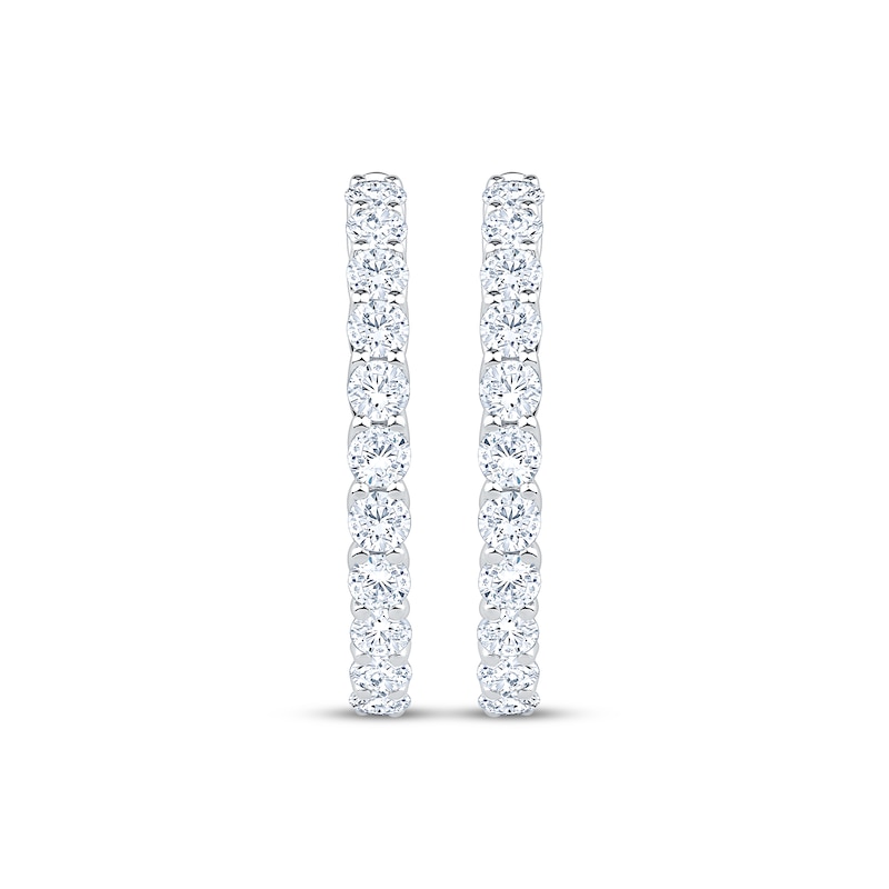 Main Image 2 of KAY Lab-Grown Diamonds Inside-Out Hoop Earrings 5 ct tw 10K White Gold