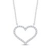 Thumbnail Image 1 of Diamond Heart Outline Necklace 1/4 ct tw 10K White Gold 18"