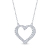 Thumbnail Image 2 of Diamond Heart Outline Necklace 1/4 ct tw 10K White Gold 18"