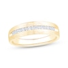 Thumbnail Image 1 of Now + Forever Men's Baguette & Round-Cut Diamond Wedding Band 1/4 ct tw 10K Yellow Gold