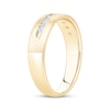 Thumbnail Image 2 of Now + Forever Men's Baguette & Round-Cut Diamond Wedding Band 1/4 ct tw 10K Yellow Gold