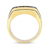 Thumbnail Image 3 of Men's Black & Brown Four-Row Ring 1-1/2 ct tw 10K Yellow Gold
