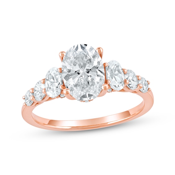 Now + Forever Lab-Grown Diamonds Oval-Cut Engagement Ring 2-1/3 ct tw 14K Rose Gold