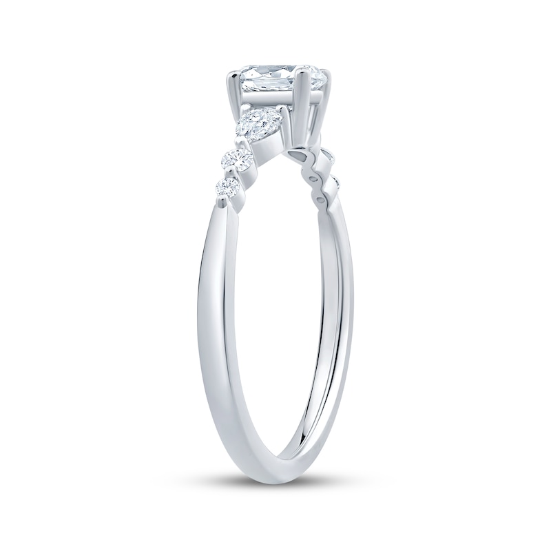 Main Image 2 of Now + Forever Lab-Grown Diamonds Oval-Cut & Pear-Shaped Three-Stone Engagement Ring 5/8 ct tw 14K White Gold