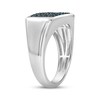 Thumbnail Image 2 of Men's Blue Multi-Diamond Ring 3/4 ct tw Sterling Silver