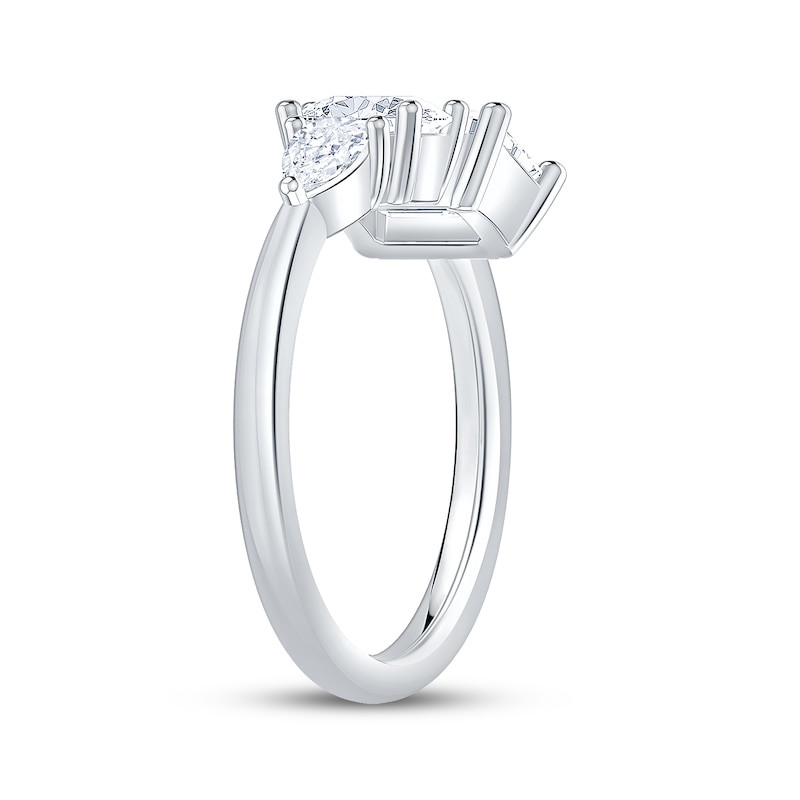 Main Image 2 of Now + Forever Emerald-Cut, Oval-Cut & Pear-Shaped Lab-Grown Diamond Engagement Ring 2-1/6 ct tw 14K White Gold