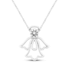 Thumbnail Image 1 of White Lab-Created Sapphire Angel Necklace Sterling Silver 18"