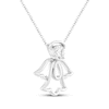 Thumbnail Image 2 of White Lab-Created Sapphire Angel Necklace Sterling Silver 18"