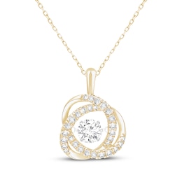 Unstoppable Love Lab-Grown Diamond Knot Necklace 2 ct tw 10K Yellow Gold 18"