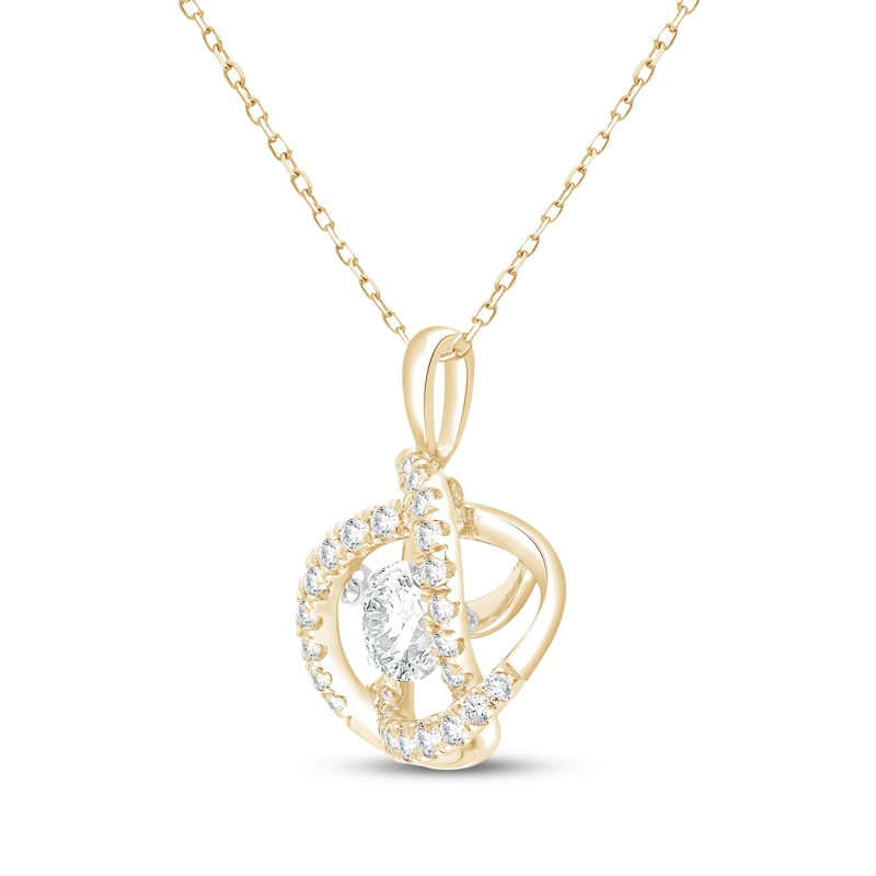Main Image 2 of Unstoppable Love Lab-Grown Diamond Knot Necklace 2 ct tw 10K Yellow Gold 18"