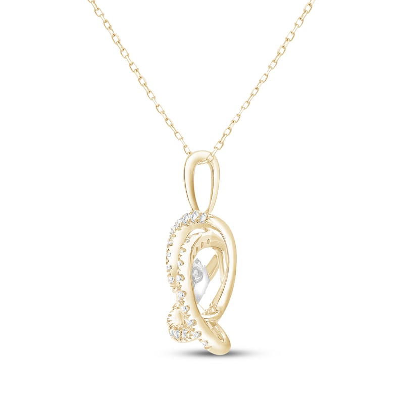 Main Image 3 of Unstoppable Love Lab-Grown Diamond Knot Necklace 2 ct tw 10K Yellow Gold 18"