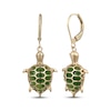 Thumbnail Image 1 of Pear-Shaped Nephrite Jade Turtle Dangle Earrings 14K Yellow Gold