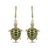 Thumbnail Image 2 of Pear-Shaped Nephrite Jade Turtle Dangle Earrings 14K Yellow Gold