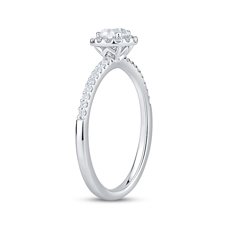 Main Image 2 of Now + Forever Round-Cut Diamond Halo Engagement Ring 1/2 ct tw 10K White Gold