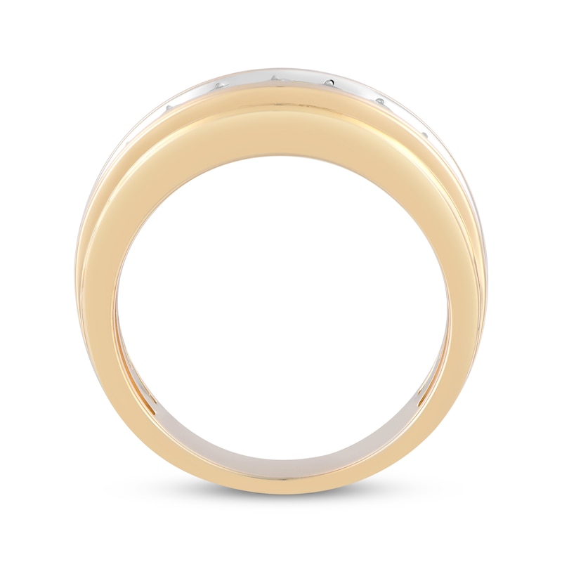 Main Image 3 of Now + Forever Lab-Grown Diamonds Men's Stepped Wedding Band 1 ct tw 10K Yellow Gold