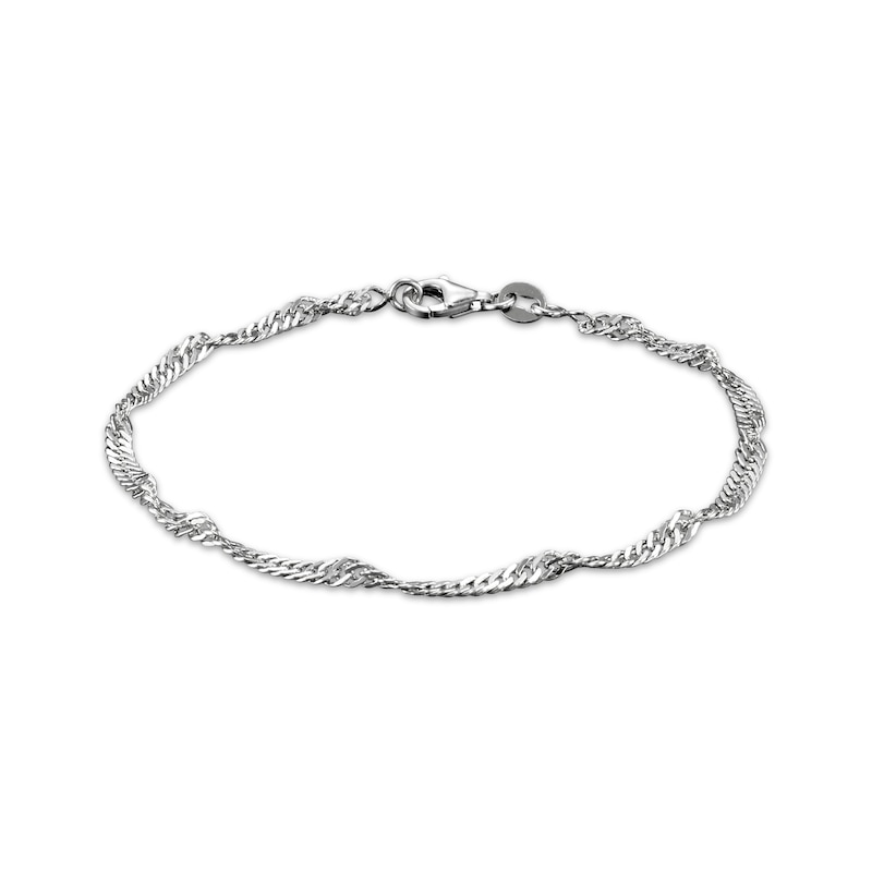 Main Image 3 of 3mm Singapore Chain Necklace & Bracelet Set Sterling Silver