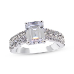 Now + Forever Lab-Grown Diamonds Emerald-Cut Engagement Ring 4 ct tw 14K White Gold