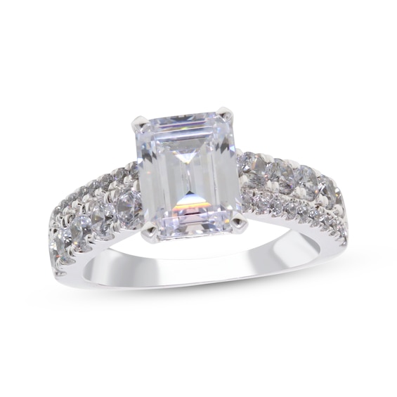 Now + Forever Lab-Grown Diamonds Emerald-Cut Engagement Ring 4 ct tw 14K White Gold