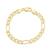 Thumbnail Image 1 of 9mm Figaro Chain Bracelet Solid 10K Yellow Gold 8.5"