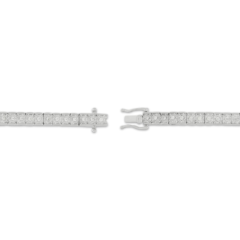 Main Image 3 of KAY Lab-Grown Diamonds Men's Square Link Line Bracelet 1 ct tw Sterling Silver 8.5"