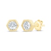 Thumbnail Image 1 of STUDIO BY KAY Round-Cut Lab-Grown Diamond Solitaire Hexagon Frame Stud Earrings 1 ct tw 24K Yellow Gold Vermeil Sterling Silver (F/SI2)