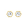 Thumbnail Image 2 of STUDIO BY KAY Round-Cut Lab-Grown Diamond Solitaire Hexagon Frame Stud Earrings 1 ct tw 24K Yellow Gold Vermeil Sterling Silver (F/SI2)