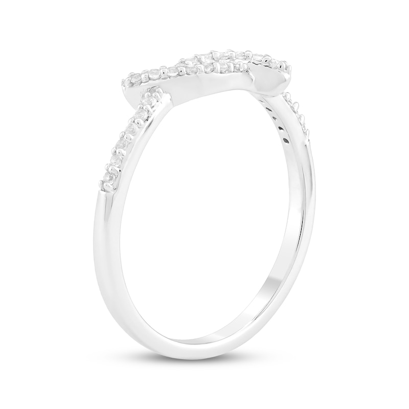 Main Image 2 of White Lab-Created Sapphire Twist Ring Sterling Silver