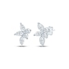 Thumbnail Image 1 of Monique Lhuillier Bliss Marquise & Round-Cut Lab-Grown Diamond Cluster Earrings 3/4 ct tw Platinum-Plated Sterling Silver
